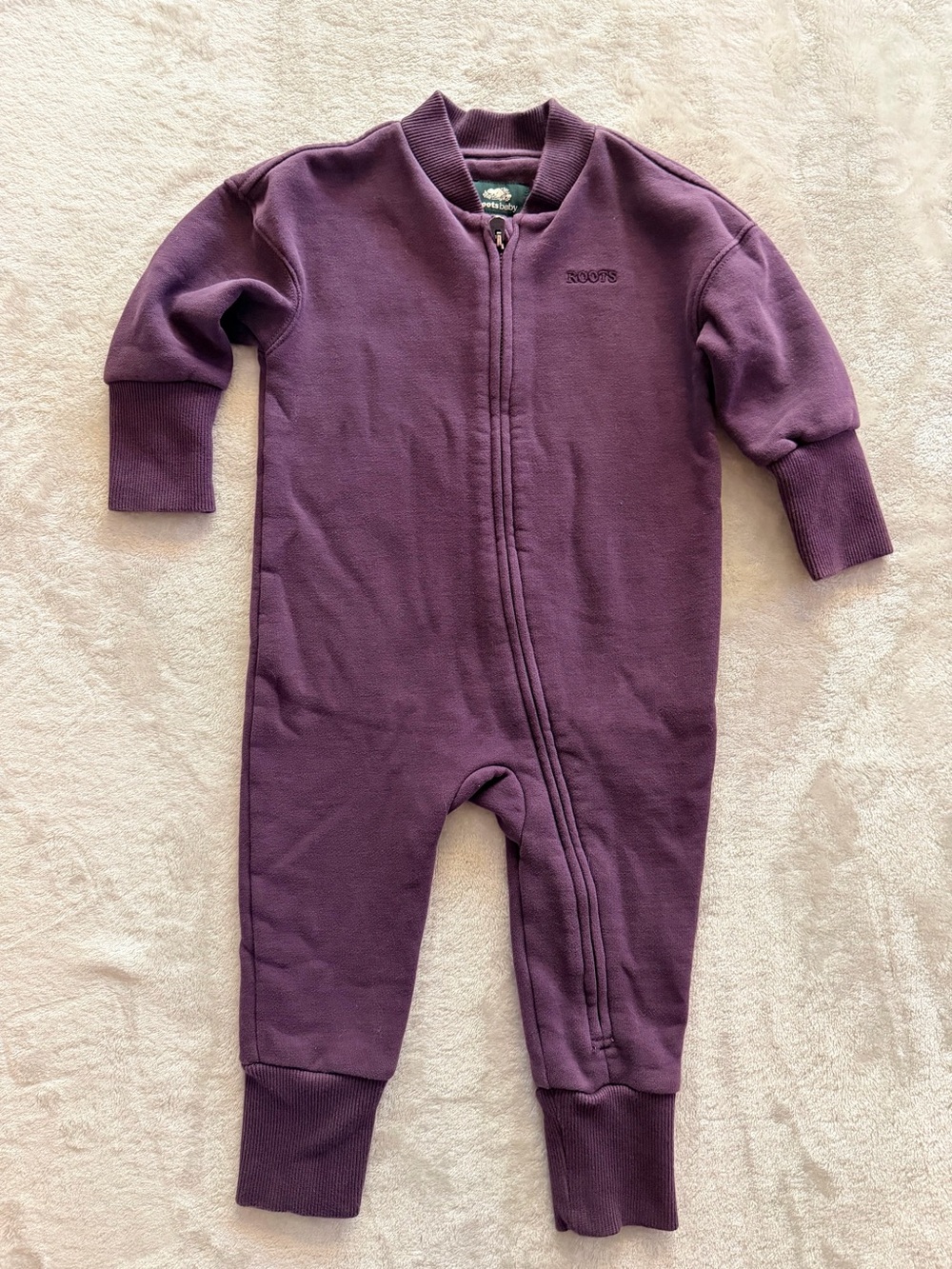 Roots Baby One-Piece Romper | 18-24M | Purple | Full Zip | Rare Colour